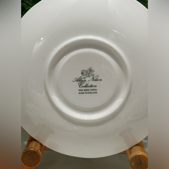 Allyn Nelson Tea Cup, Saucer & Plate Fine English Bone China Floral Yellow/White - Picture 9 of 14